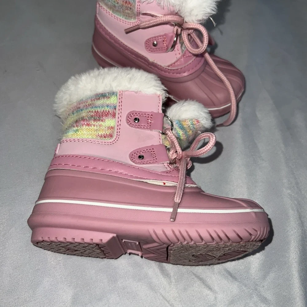 LONDON FOG Girls Bell Court Cold Weather Warm Lined Snow Boots Size 8‎ Rose